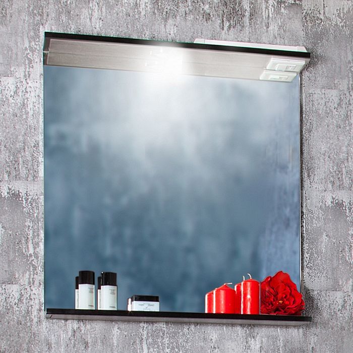 Зеркало Бриклаер Лофт 60x70, с подсветкой, цвет метрополитен грей