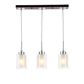 Подвесной светильник Citilux Фортуна CL156232, арматура венге, плафоны стекло прозрачный / белый - фото 1