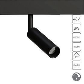 Магнитный трековый светильник Arte Lamp Linea A4680PL-1BK, арматура черная    - фото 1