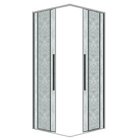 Душевой уголок Grossman Galaxy 300.K33.01.9090.10.02 90х90, стекло шиншилла, профиль хром - фото 1