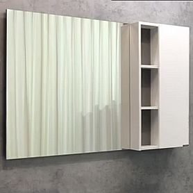 Шкаф-зеркало Comforty Милан 120, правый, цвет белый глянец - фото 1