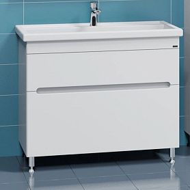 Тумба под раковину Санта Лондон 100 напольная, с ящиками, цвет белый - фото 1