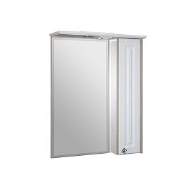 Шкаф-зеркало Mixline Версаль 55, правый, с подсветкой, цвет белое дерево - фото 1