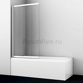 Шторка на ванну WasserKRAFT Main 41S02-80 80x140, стекло прозрачное, профиль серебристый - фото 1