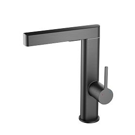 Смеситель Vincea VKF-22GM для кухни, с выджвижным изливом, цвет вороненая сталь - фото 1