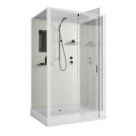 Душевая кабина Niagara Standart ST100/80/15Q/BK 100х80, стекло прозрачное, профиль белый, без крыши - фото 1
