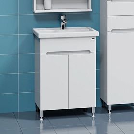 Тумба под раковину Санта Лондон 60 напольная, с дверцами, цвет белый - фото 1