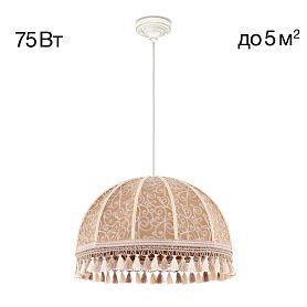 Подвесной светильник Citilux Базель CL407025, арматура белая с золотом, плафоны текстиль бежевый - фото 1