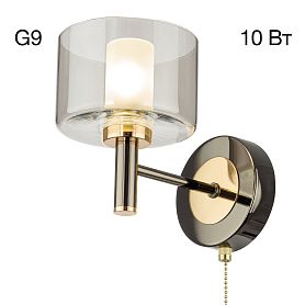 Бра Citilux Elan CL241311, арматура золото / черная / хром, плафоны стекло дымчатое - фото 1