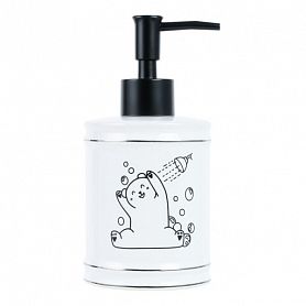 Дозатор Fixsen Teddy FX-600-1 для жидкого мыла, настольный, цвет белый с рисунком - фото 1