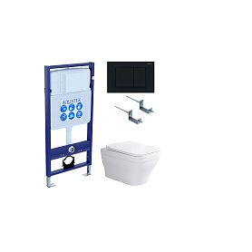 Комплект Акватек Амадео 012: Инсталляция Standart INS-0000012 + Кнопка KDI-0000012 черная матовая + Унитаз Амадео AQ1163-00 белый - фото 1