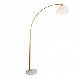 Торшер Arte Lamp Paolo A5822PN-1PB, арматура медь / белый, плафон пластик белый, 30х100 см - фото 1