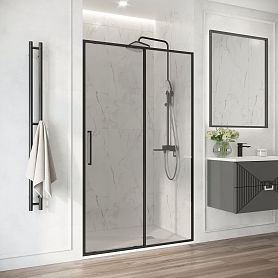 Душевая дверь Niagara Nova NG-88-12AB 120х195, стекло прозрачное, профиль черный матовый - фото 1