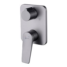 Смеситель Lemark Bronx LM3728GM для ванны с душем, встраиваемый, цвет графит - фото 1