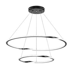 Подвесная люстра Arte Lamp Veritate A2211SP-2BK, арматура черная, плафон акрил белый - фото 1