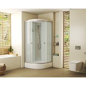 Душевая кабина Niagara Eco E80/26/MT 80х80, стекло матовое, профиль хром матовый, с крышей - фото 1