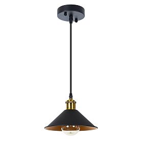 Подвесной светильник Arte Lamp Cappello A7037SP-1BK, арматура черный, плафон металл черный - фото 1