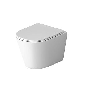 Унитаз Grossman Tornado GR-4477 MSQ подвесной, безободковый, с сиденьем микролифт, цвет белый матовый - фото 1