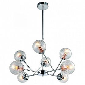 Подвесная люстра Arte Lamp Arancia A9276LM-8CC, арматура хром, плафоны стекло прозрачное, 73x73 см - фото 1