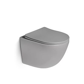 Унитаз Vincea Globo VT1-14STMG подвесной, безободковый, смыв Торнадо, с сиденьем микролифт, цвет серый матовый - фото 1