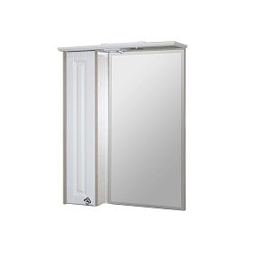 Шкаф-зеркало Mixline Версаль 55, левый, с подсветкой, цвет белое дерево - фото 1