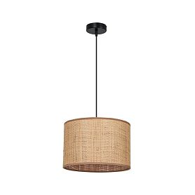 Подвесной светильник Arte Lamp Straw A7090SP-1BK, арматура черная, плафон солома бежевая - фото 1