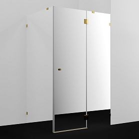 Душевой уголок WasserKRAFT Ems 76H10R-MR 120x100, правый, стекло зеркальное, профиль золото глянцевое - фото 1