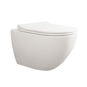 Унитаз Ceruttispa Amici Aria Tornado CT11388 подвесной, безободковый, смыв Торнадо, с сиденоем микролифт, цвет белый глянцевый - фото 1