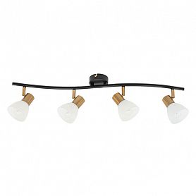 Спот Arte Lamp Falena A3117PL-4BK, арматура черная / бронза, плафоны стекло белое, 73х9 см - фото 1