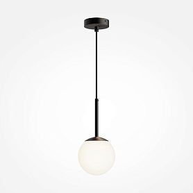 Подвесной светильник Maytoni Basic Form MOD321PL-01B, арматура матовая черная, плафон стекло белое - фото 1