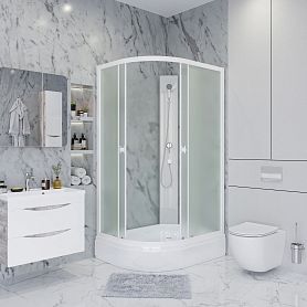 Душевая кабина Niagara Promo P100/70/26R/MT/BK 100х70, правая, стекло матовое, профиль белый, без крыши  - фото 1