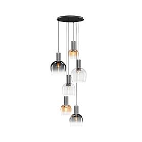 Подвесной светильник Maytoni Smart Casual MOD414PL-06B, арматура черная, профиль стекло разноцветное - фото 1