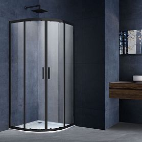 Душевой уголок Vincea Alpha VSQ-3AL 90x90, стекло прозрачное, профиль черный - фото 1