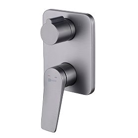 Смеситель Lemark Bronx LM3727GM для ванны с душем, встраиваемый, цвет графит - фото 1