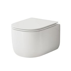 Унитаз Grossman Thin Rim GR-5605 SQ подвесной, с сиденьем микролифт, цвет белый глянцевый - фото 1