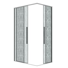 Душевой уголок Grossman Galaxy 300.K33.01.9080.10.02 90х80, стекло шиншилла, профиль хром - фото 1