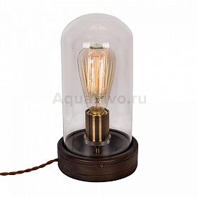 Интерьерная настольная лампа Citilux Эдисон CL450801, арматура бронза / венге, плафон стекло прозрачное, 14х14 см - фото 1