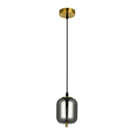 Подвесной светильник Arte Lamp Freddie A2234SP-1PB, арматура полированная медь, плафон стекло дымчатое - фото 1