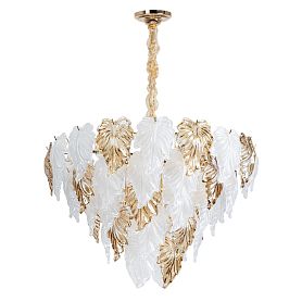 Подвесная люстра Arte Lamp Lilly A4070LM-12GO, арматура золото, плафон стекло белое - фото 1