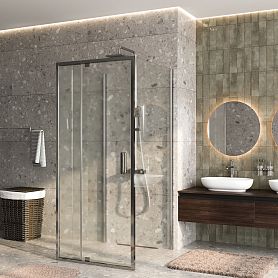 Душевой уголок WasserKRAFT Berkel 48P43 90x90, стекло прозрачное, профиль серебристый - фото 1