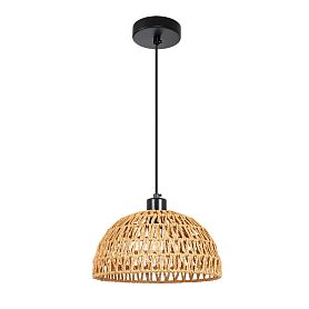 Подвесной светильник Arte Lamp Brushwood A7086SP-1BK, арматура черная, плафон пеньковая веревка коричневая - фото 1