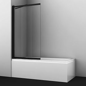 Шторка на ванну WasserKRAFT Dill 61S02-80 Fixed 80x140, стекло прозрачное, профиль черный - фото 1
