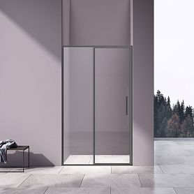 Душевая дверь Vincea Slim VDP-4SL 120x195, стекло прозрачное, профиль вороненая сталь - фото 1