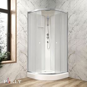 Душевая кабина Parly Bett 931 90х90, стекло матовое, профиль хром матовый, с крышей - фото 1