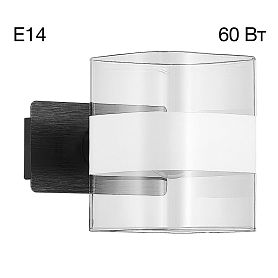 Бра Citilux Вирта CL139312, арматура черная, плафоны стекло прозрачное - фото 1