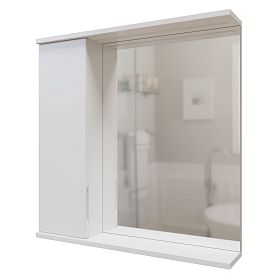 Шкаф-зеркало Mixline Лайн 70, левый, с подсветкой, цвет белый - фото 1