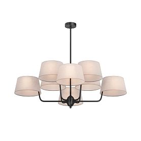 Подвесной светильник Maytoni Modesto MOD360PL-08B, арматура черная, плафон текстиль бежевый - фото 1