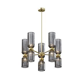 Подвесной светильник Maytoni Antic MOD302PL-10GR, арматура золото, профиль стекло серое - фото 1