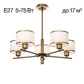 Люстра Citilux Alton CL421253, арматура бронза, плафоны металл / текстиль белый / бронза - фото 1