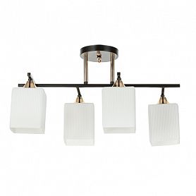 Подвесная люстра Arte Lamp Merope A4071PL-4BK, арматура черная / бронза, плафоны стекло белое, 49х28 см - фото 1